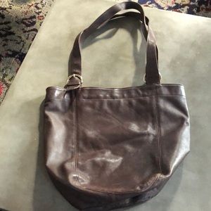 Vintage Coach Dark Brown Leather Satchel